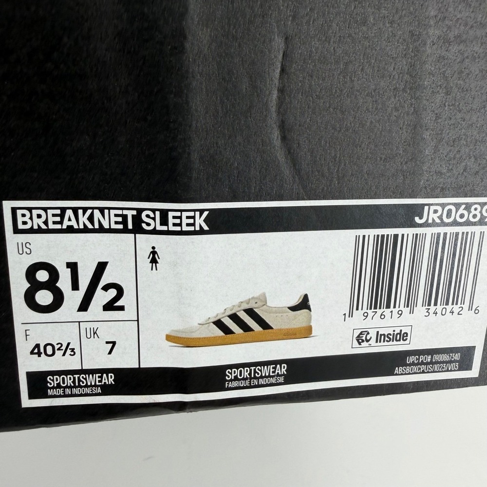 Adidas Breaknet Sleek Womens 8.5 Grey Black Gum Sole Sneakers JR0689 - Picture 3 of 10